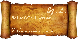 Szlezák Levente névjegykártya