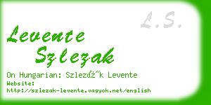 levente szlezak business card